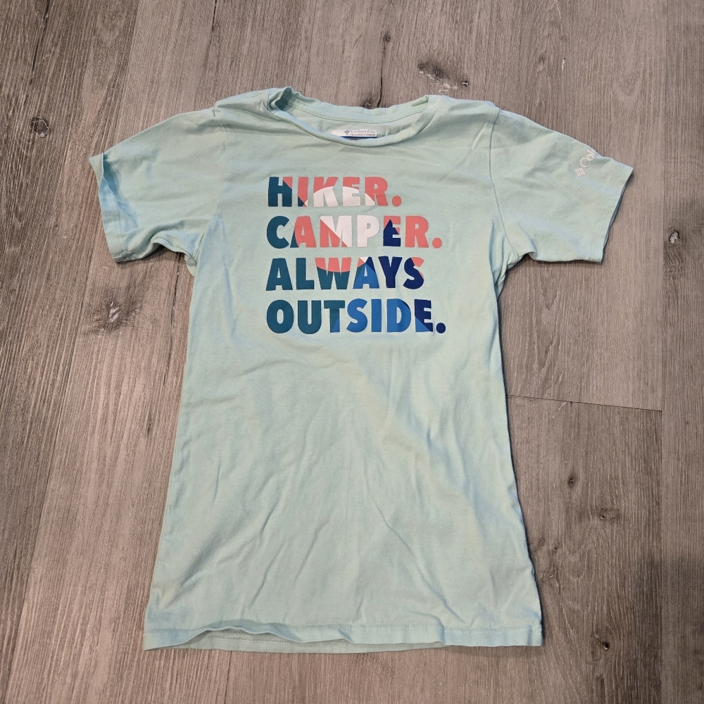 Columbia Hiker Camper Outside Short Sleeve Shirt Girls Size Medium